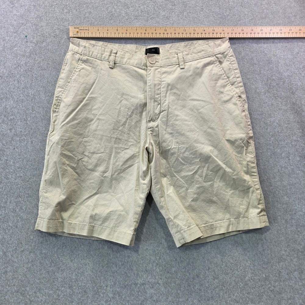HM Mens Chino Shorts Khaki Tan Cotton Twill Size 34R Casual‎ Summer 0474461 9